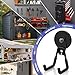 Extra Large Heavy Duty Magnetic Hooks, Large Strong Magnet Hooks, Industrial Magnetic Hooks With Anti-Slip Coating, Magnetic Utility Hooks For Garage, Workshop & Garden Tools Organization (4Pcs Black)