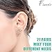 Finrezio 27 Pairs Multiple Stud Earrings for Women Girls Cute Animal-Face Crystals and Faux Pearl Earrings Set