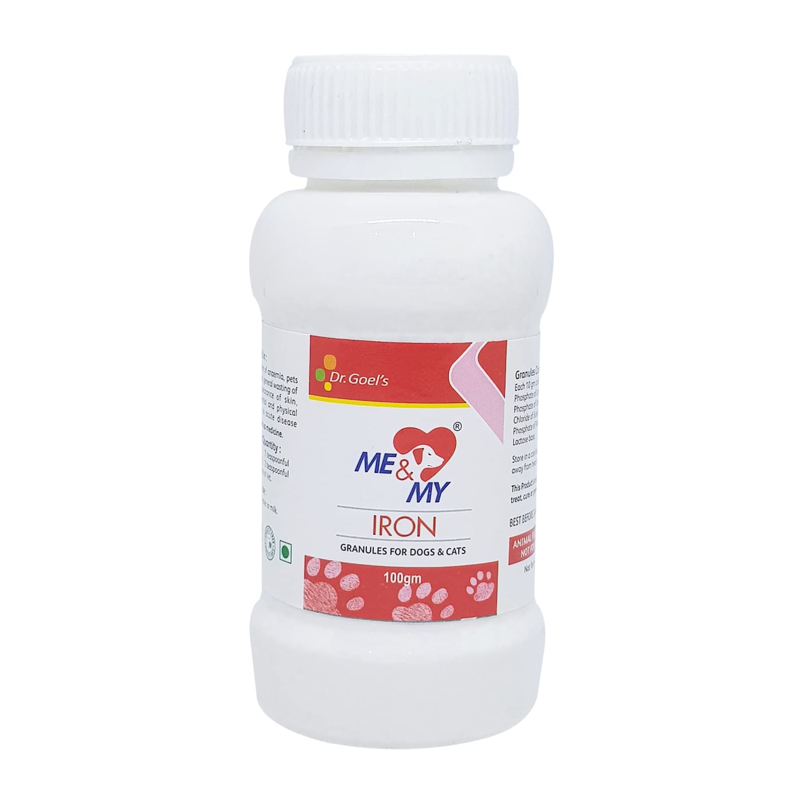 Dr. Goel�s Me & My Iron Granules for Pets Supplement Cures Anaemia, Poor Digestion, Loss of Excess Blood, Difficulty in Breathing, Etc.