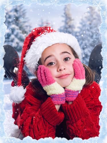 Image of EBOOT 3 Pairs Winter Kids Gloves Warm | Toddler Gloves for Boys Girls Outdoor, Full Finger Fluffy Soft Mittens for 1-11 Years Children, Multiple Colors