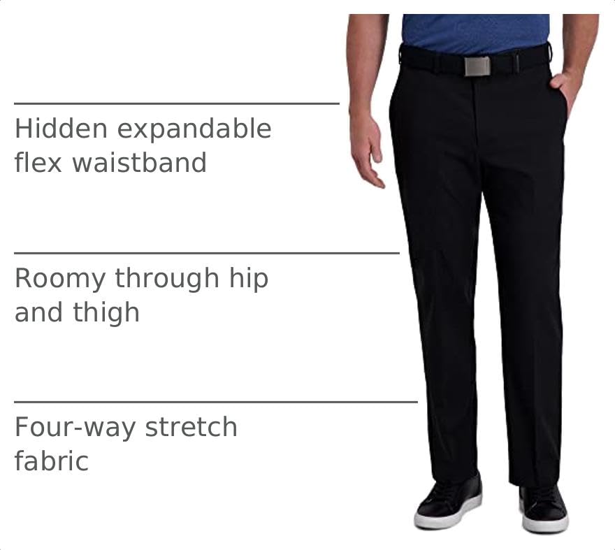 Haggar Men's Classic Fit Cool Right Casual Dress Pant Black - image 4