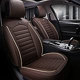 Maibuli Autositzbezüge, Zubehör, 2 Stück, vorne passend für Chrysler 200 2011–2016, Premium-Kunstleder, Auto-Innenfarbe (Braun
