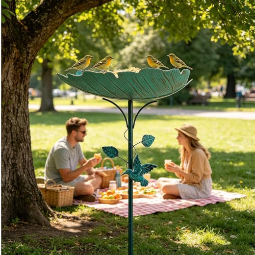 Bain pour oiseaux en métal résistant aux intempéries pour parc - 3