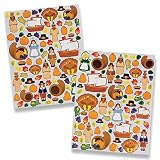 Bulk Multicolor Thanksgiving Stickers - (77 Stickers Per Sheet) - 12 Sheets of Assorted Adorable Stickers - Perfect for DIY Craft, Cards & Decorations