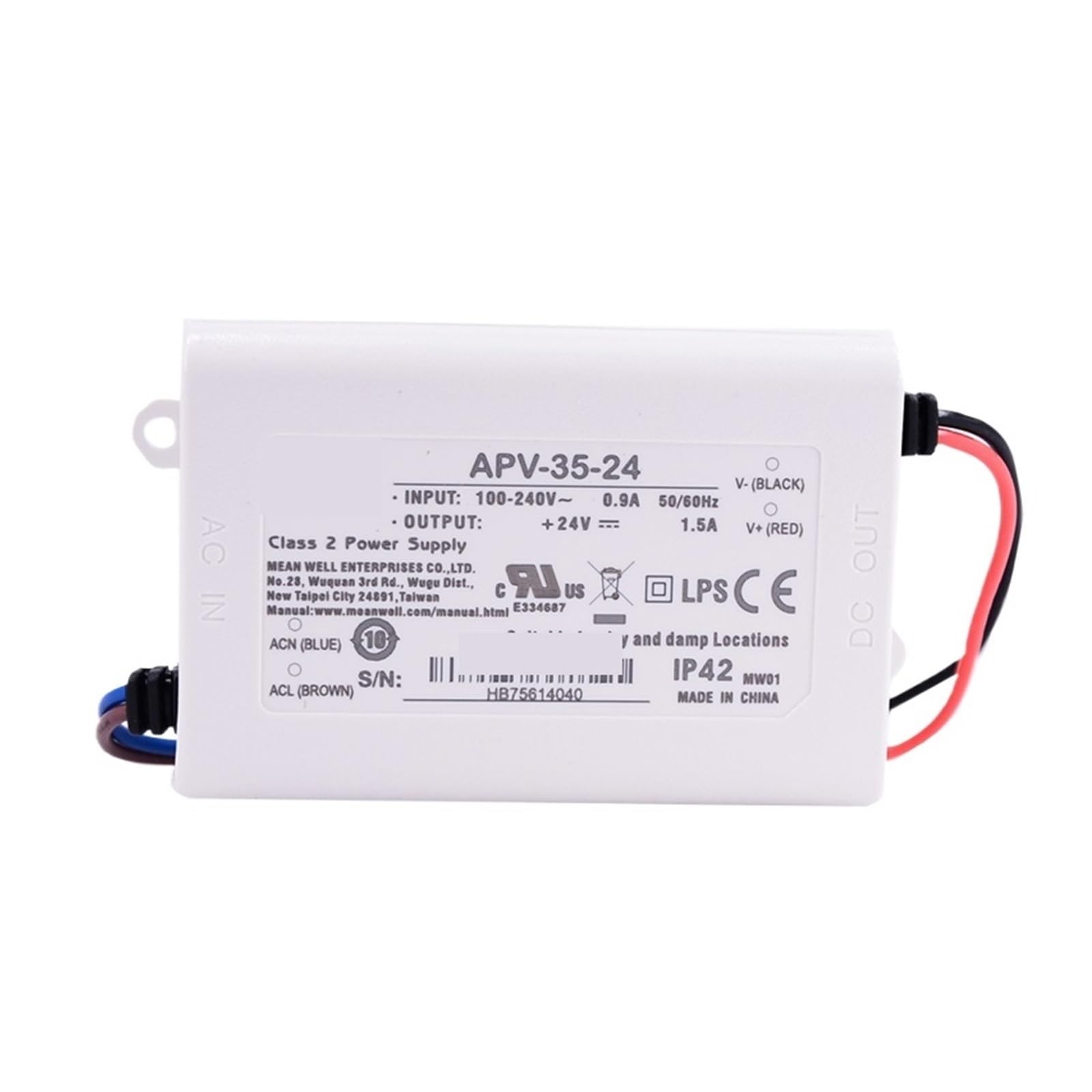 Zasilacz LED z pojedynczym wyjściem 35 W, 5 V/12 V/15 V/24 V, seria APV-35(APV-35-12)