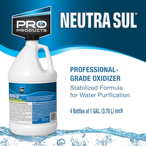 Pro Products Neutra Sul Professional Grade Oxidizer, Helps Eliminate Odor and Impurities for Water Purification, 1 Gallon Bottle, 4-Pack