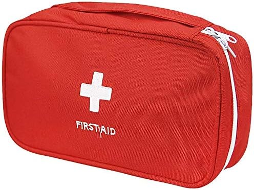 First Aid Bag - First Aid Kit Bag Empty for Home Outdoor Travel Camping Hiking, Mini Empty Medical Storage Bag Portable Pouch (Red)