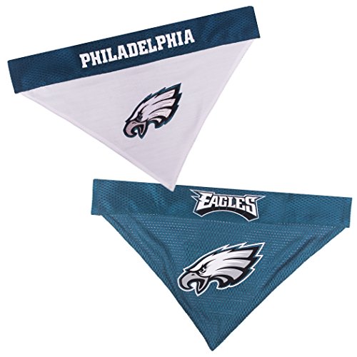 Pets First NFL Philadelphia Eagles Reversible Bandana Size XX-Large for Dogs & Cats. 2 Sided Sports Bandana Premium Embroidery Team Logo Many NFL Teams Available
