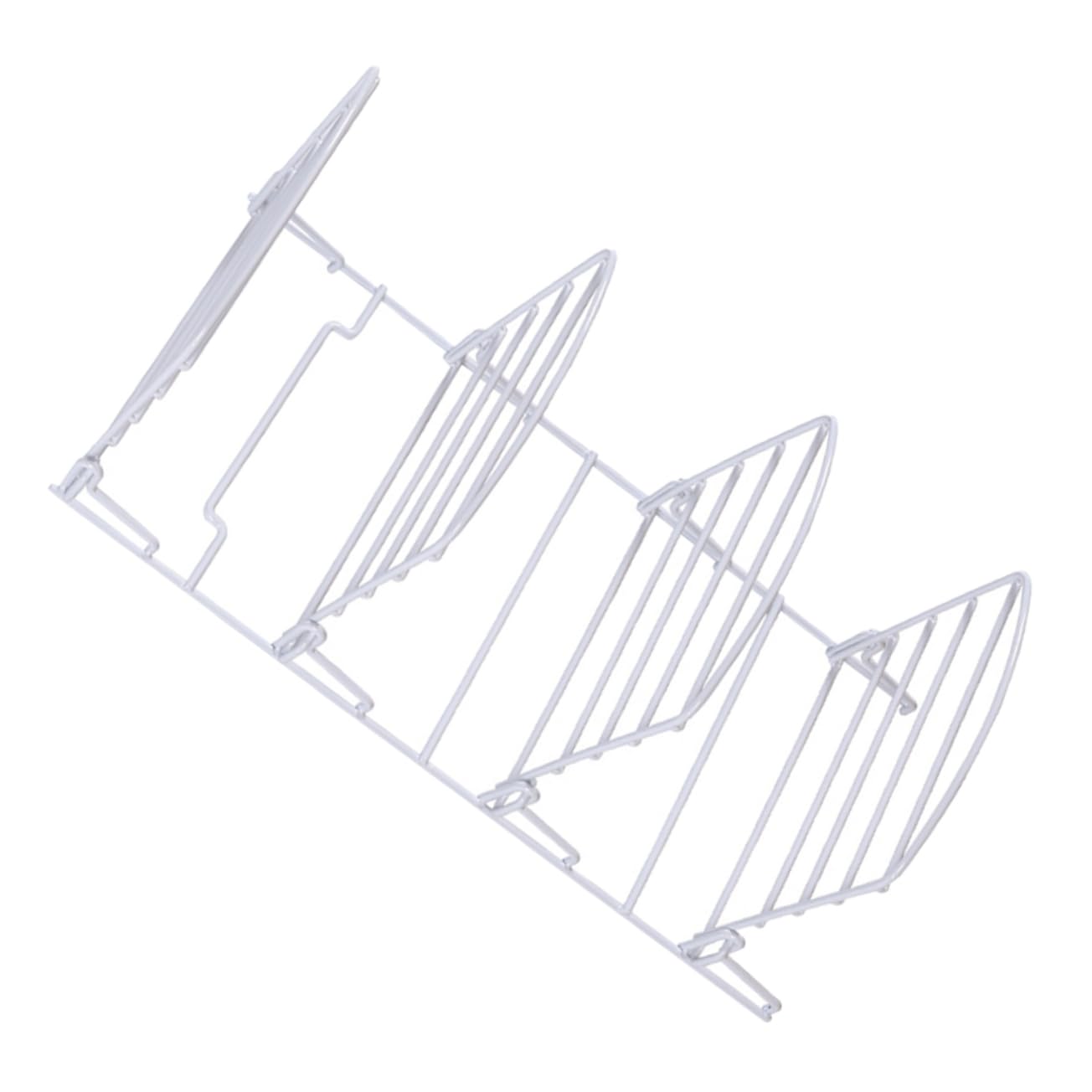 OFFSCH Folding Dish Drying Rack Multi-Layer Tray Kitchen Food Storage Shelf White