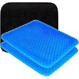 ゲルクッション 高通気性 ジェルクッション ハニカム構造 高反発 無重力クッション 四季通用 座布団 カバー付き 在宅勤務 テレワーク オフィス 自宅 車 椅子用 (２個セット)