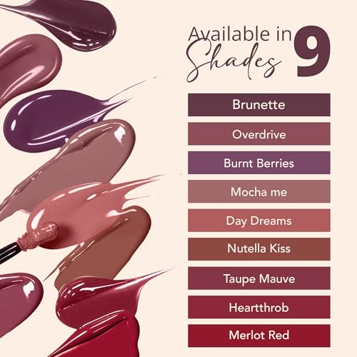 Image of Carlton London Liquid Matte Chuffed Kiss Mocha Me Lipsticks |Enriched with Vitamin E, Avocado Oil | Matte Finish, Non-Sticky and Non-Drying | Upto 12 Hrs- 3ML (Nutella Kiss)