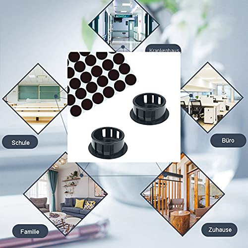 Image of 21mm Self-Adhesive Screw Covers Caps Dustproof Sticker Black 20mm Plastic Hole Plugs for Holes Cabinet Hole Plugs Screw Hole 104 pcs
