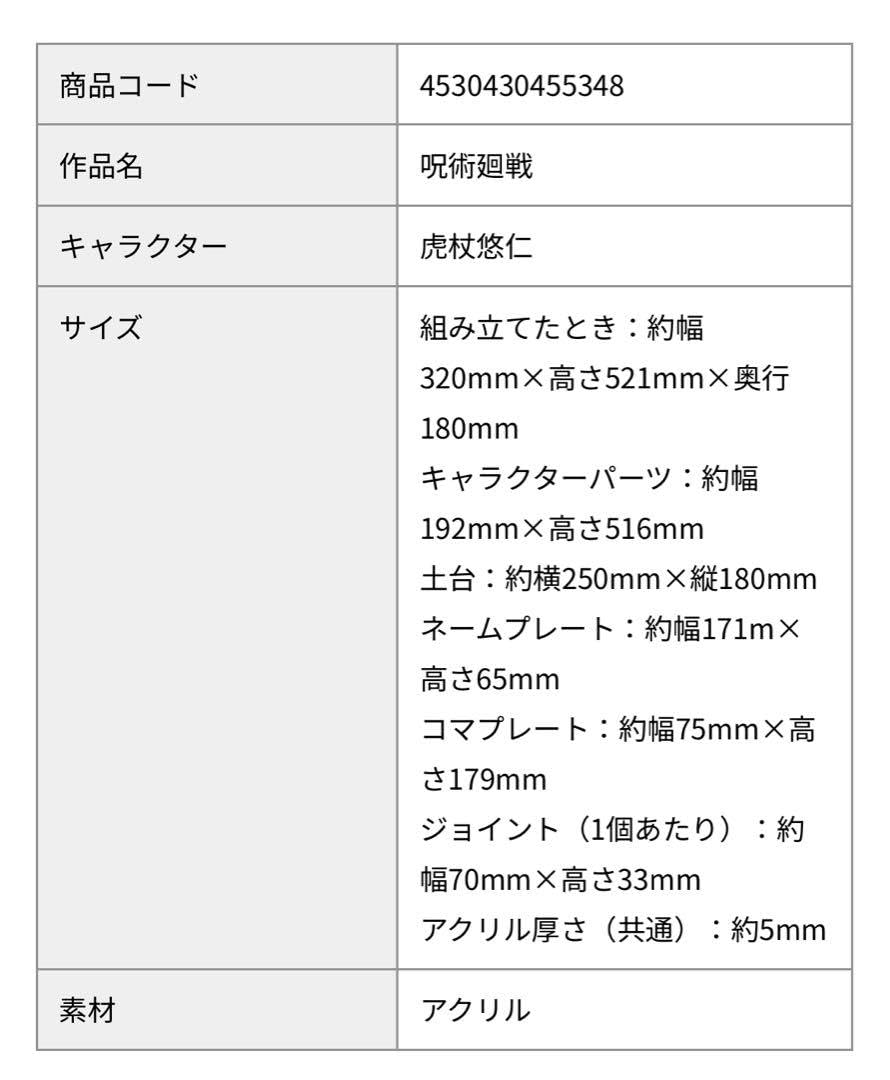 Amazon.co.jp: 呪術廻戦 アクリルgigaフィギュア 虎杖悠仁
