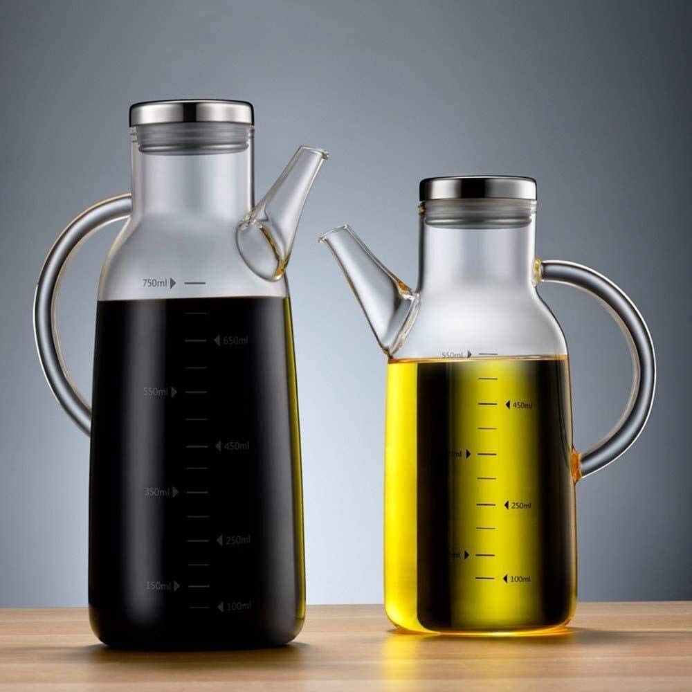 Aceitera y vinagrera Antigoteo Botellas de Aceite for Cocina, dispensador de Aceite de Oliva y Botella de vinagre (Size : 750ml)