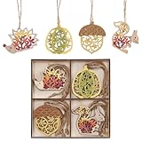 Design Élégant:Chaque pièce de 6 cm présente des détails délicats (feuilles d’érable, motifs automnaux) pour une décoration d’automne en bois élégante et polyvalente.