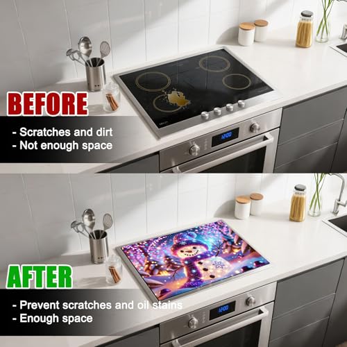 Image of Nuxovilar Cute Snowman Stove Cover Diatom Mud 28.35x20.47 In