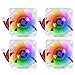 40mm Lüfter 24V Hydrauliklager DC bürstenloser Lüfter RGB LED 4010 40 x 40 x 10mm 0,05A für 3D-Drucker, PC, Gehäuse, CPU (4 Stück)