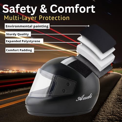 Image of Sage Square Audi Full Face Clear Visor Helmet | ISI Certified | High Standard Safety | Extra Comfort & Stylish
