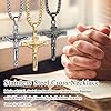 JeweBella Cross Necklace for Men Women Stainless Steel Jesus Crucifix Cross Pendant Venetian Chain 61 CM Silver/Gold/Black Religious Jewellery Gift #2