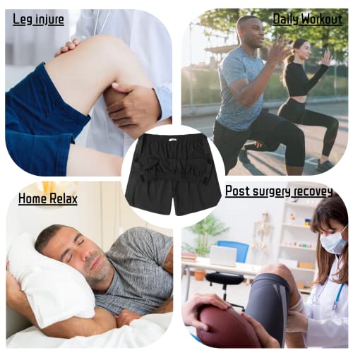 Deyeek Men's Tearaway Shorts Post Leg Knee Hip Surgery Velcro Snap On