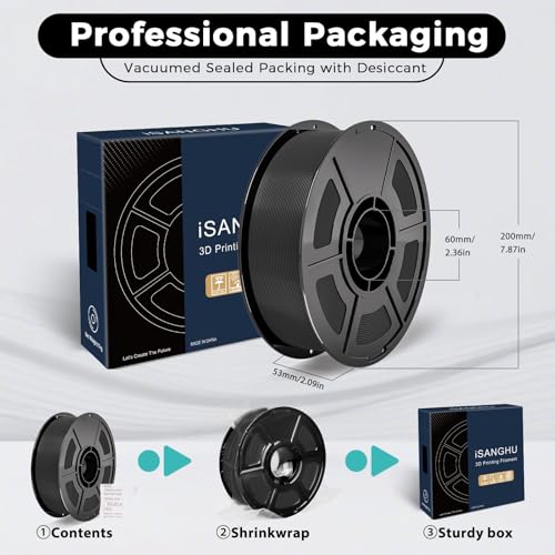 Image of Carbon Fiber PA6 3D Printer Filament 1.75mm Black, High Rigidity CF,Heat-Resistant 3D Printer Filament,Abrasion Resistance for Functional Parts Carbon Fiber Fit Most 3D FDM Printers