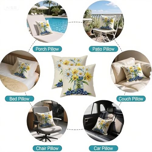 Housse coussin 70x70cm velours de luxe bleu avec fermeture éclair - 7