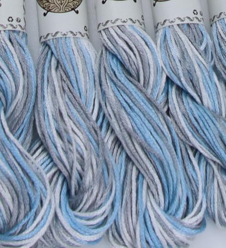 Image of KCS Big skeins of 25 Meters Size 25 Color Variegated Cross Stitch Stranded Threads,6 skeins,4010