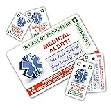 MEDICAL ALERT In Case of Emergency (I.C.E.) Card Pack with 1 Card, 2 Key Rings & 2 Stickers.