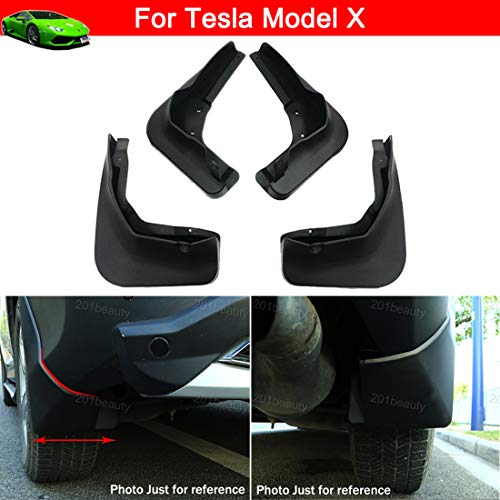 Image of 4pcs Car Mud Flaps Splash Guards Mud Guards Fender Mudguard Mudflap for Tesla Model X 2017 2018 2019 2020 2021 2022 2023