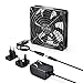 ELUTENG Ventola 140mm 12V 1A con 3 Velocità Regolabile Ventilatore 140 mm Raffreddamento Silenzioso Fan con DC Alimentazione 14cm Ventole per PC, Xbox one, Playstation PS4 PS3, TV Box, Laptop, Nero