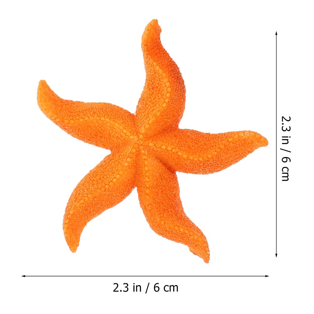 POPETPOP 4Pcs Aquarium Artificial Coral Ornament Resin Coral Reef Sea Star for Fish Tank Decoration Orange - Image 4