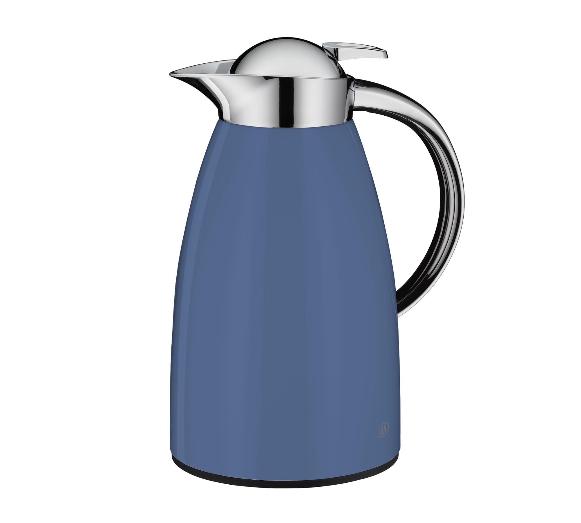 alfi SIGNO - Caraffa termica in acciaio INOX con inserto igienico in vetro temperato, chiusura a vite con comodo pulsante, impugnatura ergonomica, con una sola mano, ideale come caffettiera da caffè,