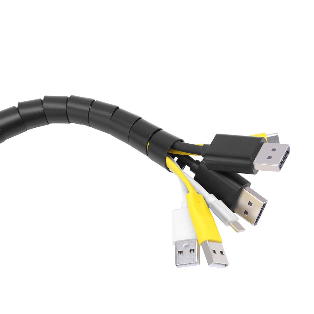 Wąż kablowy ze środkiem do ciągnięcia, dostępne w wielu kolorach i rozmiarach, elastyczny, trwały spiralny organizer do kabli organizator kabli (srebrny 3,0 m * 16 mm)