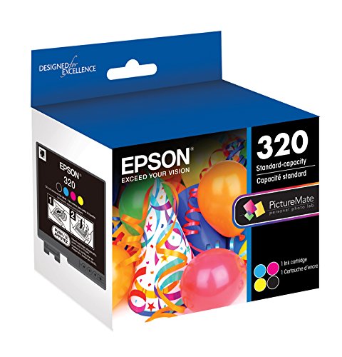 Epson T320 Picturemate Color Cartridge Ink & Ultra Premium Photo Paper Glossy - S042174, 4" X 6" (100 Sheets),White #TOP2