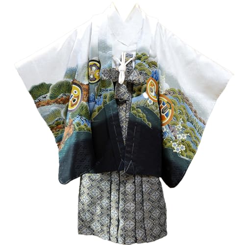 [部坂呉服店ＨＥＳＡＫＡ] 七五三 着物 男の子 3歳 13点 フルセット / 15(白・鷹に富士) - 部坂呉服店ＨＥＳＡＫＡ - 商品画像