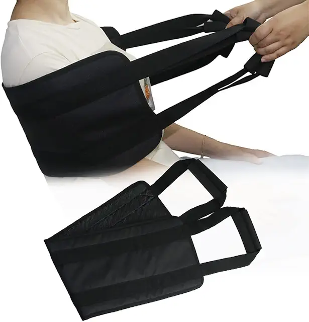 Arnés de Transferencia para Pacientes 100x40cm - Cinturón Móvil con Mangos para Silla de Ruedas y Cama