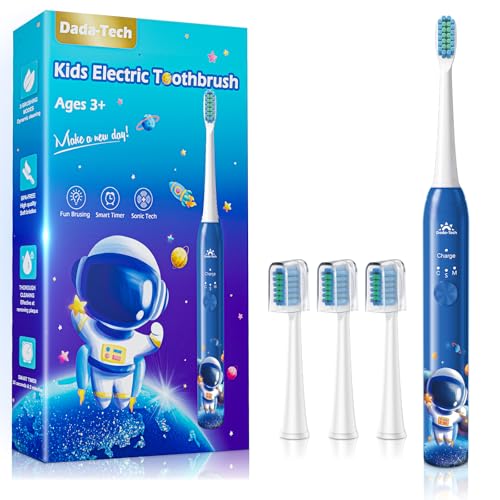 Spazzolino Elettrico Bambini 3-6-12-18 Anni Spazzolino Elettrico Bambina Bambino Bimbo Con Timer Luci LED Arcobaleno E 4...
