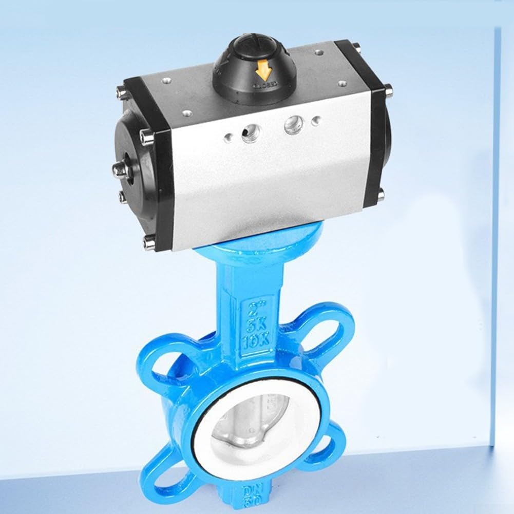 Vanne papillon pneumatique robuste en acier inoxydable 304 DN40/50/65, convient pour les applications à haute pression (DN50)
