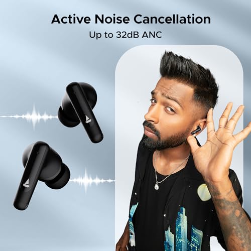 Image of Boat Airdopes Unity ANC TWS in Ear Earbuds with Up to 50 Hours Total Playback, ANC Upto 32 dB, Dual Mics with ENx Tech, IPX5 Rating, IWP Tech and ASAP Charge(Black)