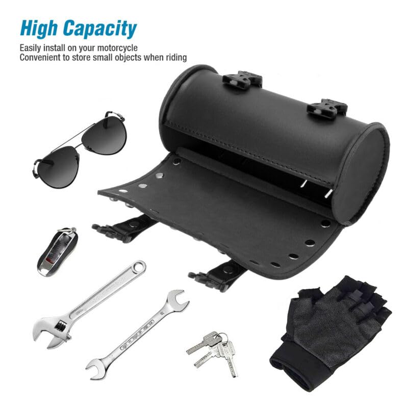 Bolsa para horquilla de moto en cuero PU 8x3.8 in miniatura 5