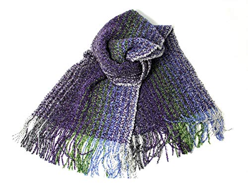 Biddy Murphy Irish Scarf Merino Wool and Cashmere Blend 62 Inches Long by 9 Inches Wide Purple Made in Ireland