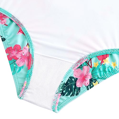 Image of Girls Swimsuit One Piece Bathing Suit with Adjustable Straps Cute Little Kids Swimming Suits Beach Swimwear 4T-12