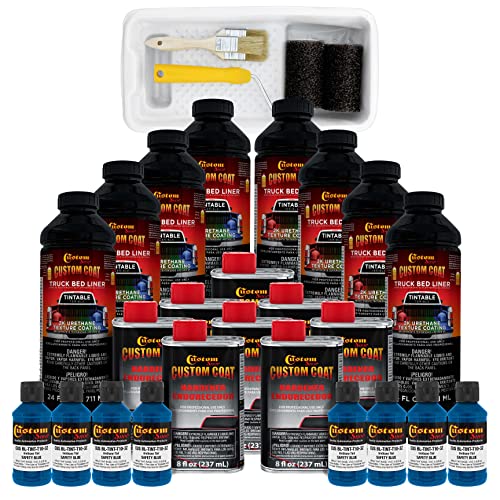 Image of Custom Coat Safety Blue 2 Gallon Roll-On Urethane Truck Bed Liner Kit