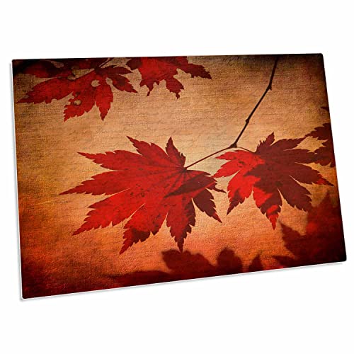 Alfombrilla grande 3dRose hojas de otoño rojas