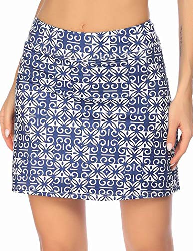 Onbay Women's Basic Stretchy Athletic Skirt Golf Tennis Skort Quick Dry Active Skorts with Inner Shorts (Pat3,M)
