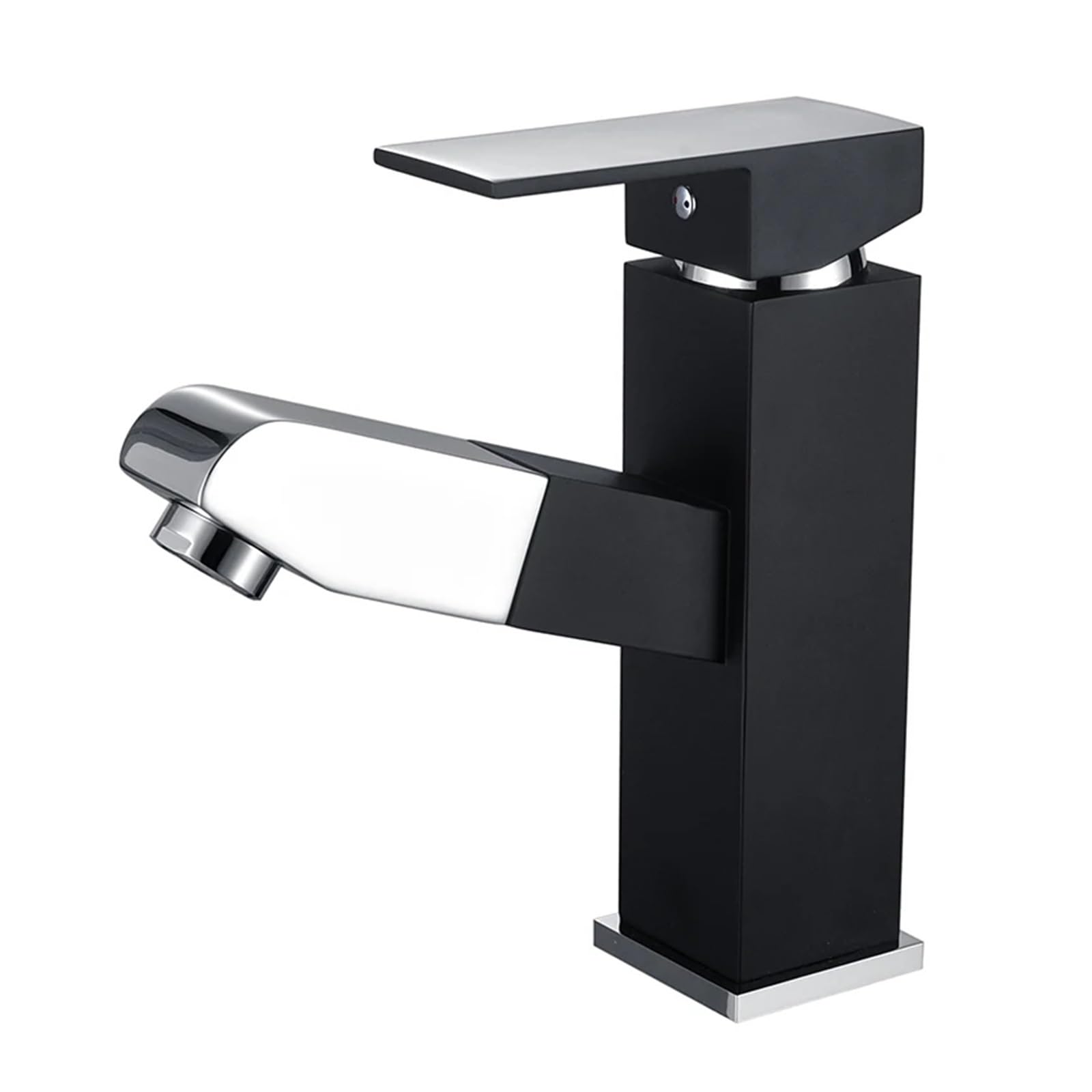 Grifo de baño en oro pulido y cromo negro con sistema monomando de agua fría y caliente