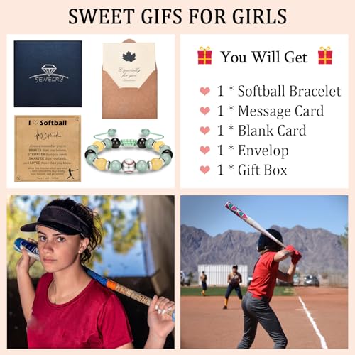 EPIRORA Softball Gifts for Girls, Softball Bracelet Gifts for Teen Girls 8-12, Birthday Graduation Present for Daughter Granddaughter Sister Niece Friend4