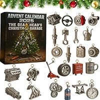 Advent Calendar 2025 — The Gearhead’s Christmas Garage, 24-Day Automotive Advent Calendar with 24 Mini Car Parts & Tool Ornaments | Gift for Cars Enthusiasts, Mechanics & Gearheads