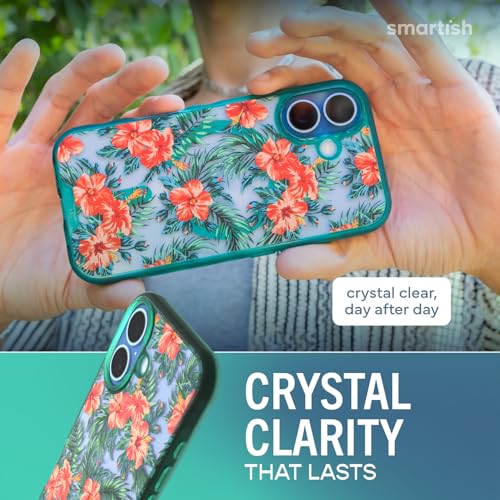 Image of Smartish iPhone 17 MagSafe Clear Case - Gripmunk Magnetic Slim Case [Lightweight + Protective] Anti-Yellowing Thin Grip Clear Cover for Apple iPhone 17 - Tropical