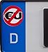 2 x Anti UE Plaque d'immatriculation sur Colle, autocollants, autocollant pour voiture (Interdiction de plaque d'immatriculation, plaque d'immatriculation, contre UE, champ de l'UE, de l'UE)